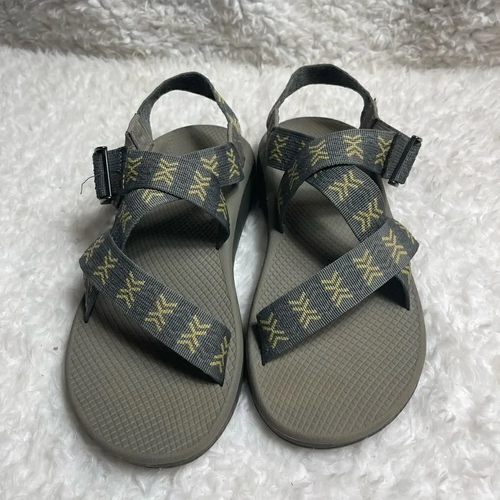 Men Chaco gray and khaki ZCloud straps sandals size 12